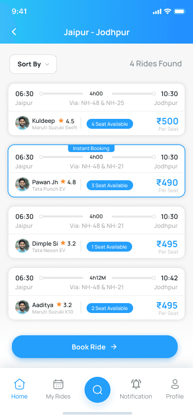 Ride List