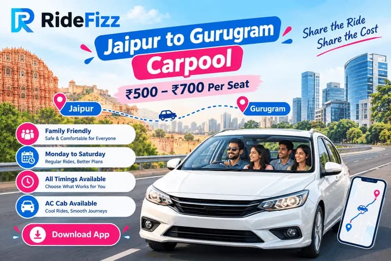 Jaipur to Gurugram Carpool | ₹500–₹700 Per Seat